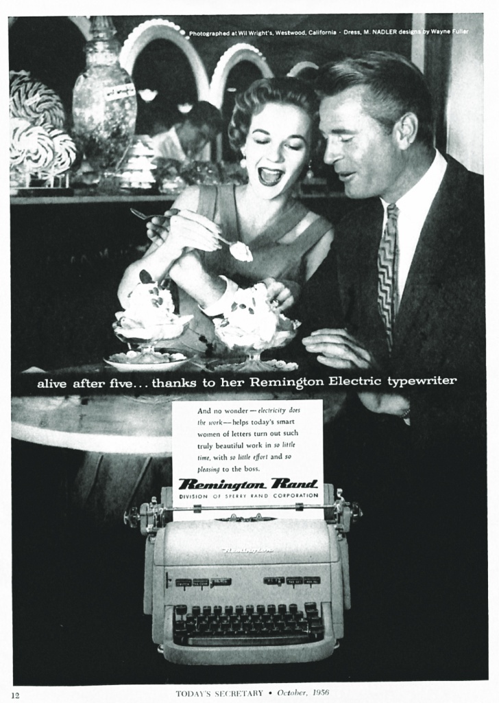Remington Electric Typewriter ad - Today's Secretary October 1956