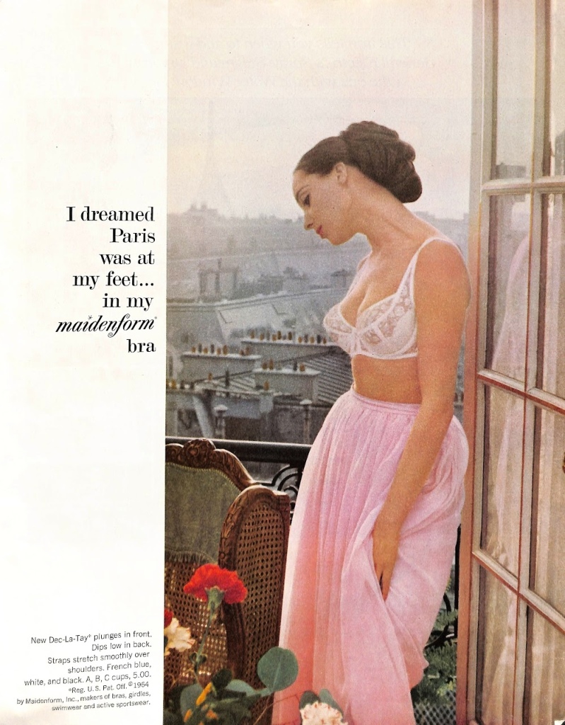 I dreamed I bowled them over in my Maidenform Bra ad 1961 NYT