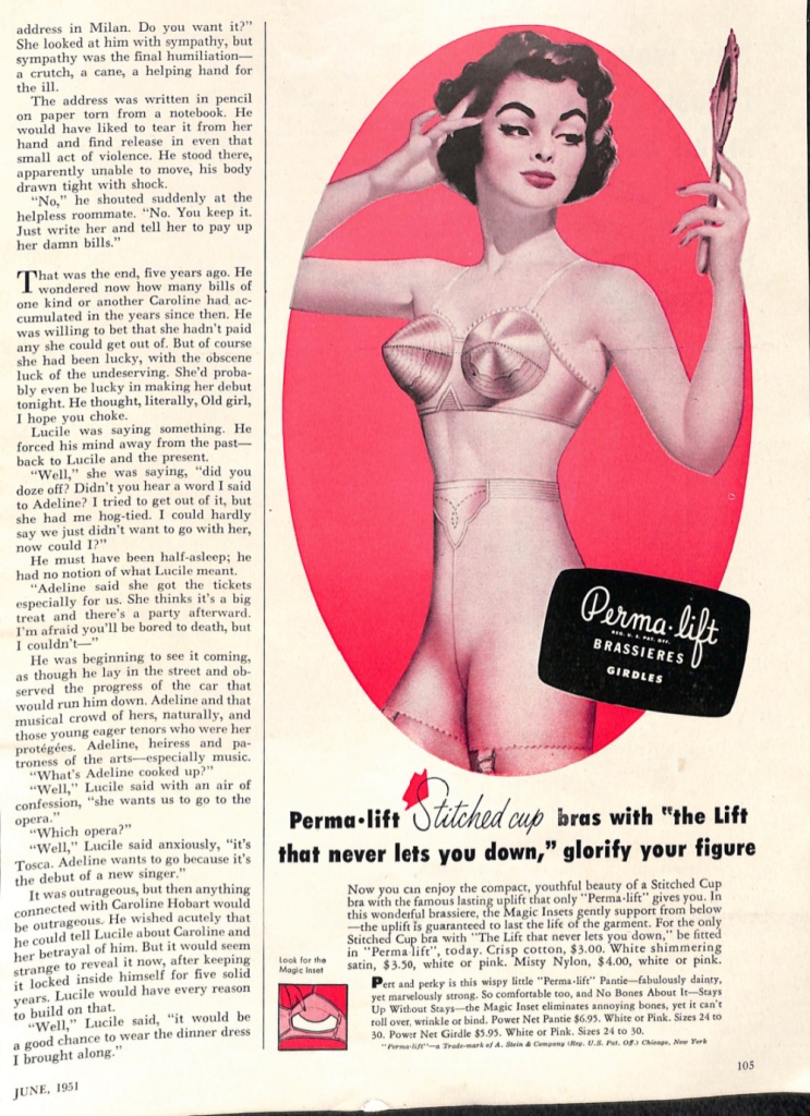 1951 PERMA LIFT BRAS & GIRDLES LINGERIE Magic Makes the Difference = Print  AD